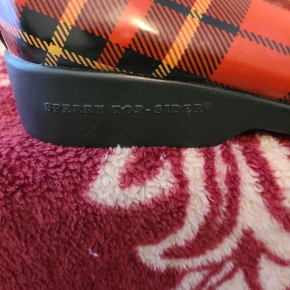 Sperry Women's Red Plaid Rain Shoes - Picture 14 of 15